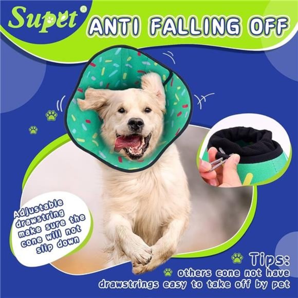 Dog Cones for Large Dogs, Soft Dog Cones, Adjustable Pet Recovery Collar, S - Picture 3 of 7